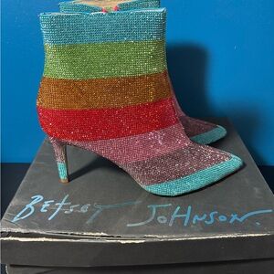 Betsey Johnson Blue Green Heeled Boots
